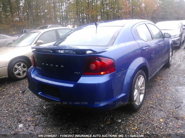 1C3CDZEG7CN212062 - 2012 DODGE AVENGER SXT BLUE photo 4