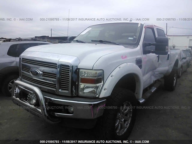 1FTSW21R88EE33192 - 2008 FORD F250 SUPER DUTY WHITE photo 2
