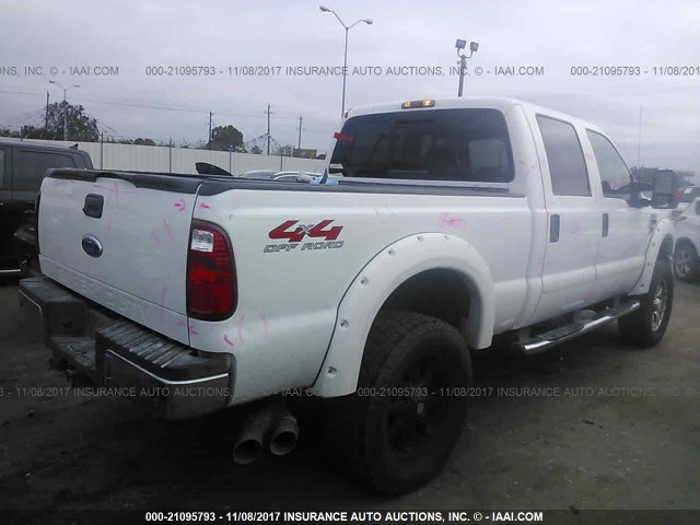 1FTSW21R88EE33192 - 2008 FORD F250 SUPER DUTY WHITE photo 4