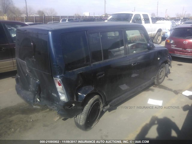 JTLKT324264046467 - 2006 TOYOTA SCION XB BLUE photo 4