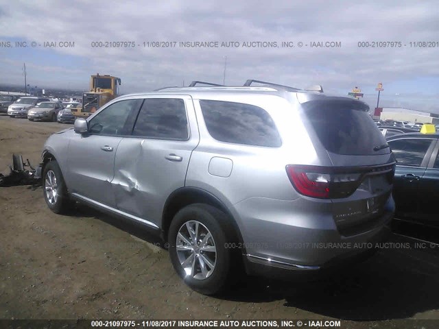 1C4RDJDG2FC810200 - 2015 DODGE DURANGO LIMITED SILVER photo 3