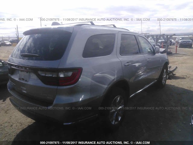 1C4RDJDG2FC810200 - 2015 DODGE DURANGO LIMITED SILVER photo 4