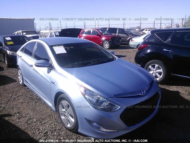 KMHEC4A43CA037771 - 2012 HYUNDAI SONATA HYBRID Light Blue photo 1