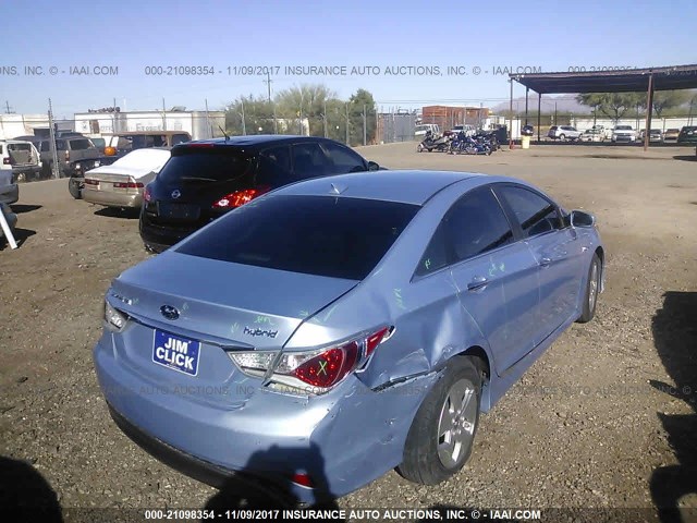 KMHEC4A43CA037771 - 2012 HYUNDAI SONATA HYBRID Light Blue photo 4