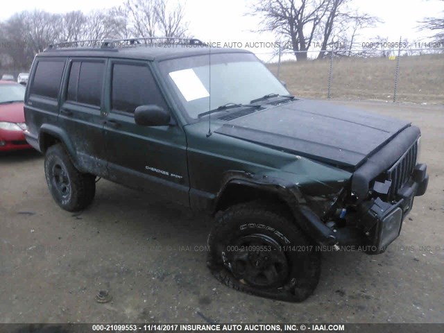 1J4FF48S2YL200503 - 2000 JEEP CHEROKEE SPORT GREEN photo 1