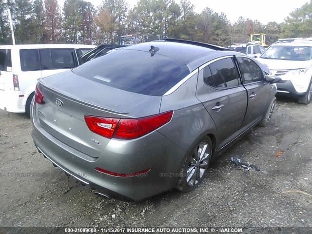 5XXGR4A6XFG402842 - 2015 KIA OPTIMA SX GRAY photo 4