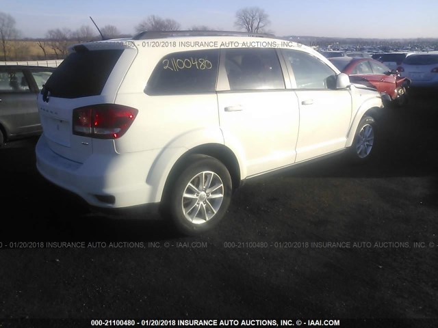 3C4PDDBG4ET141152 - 2014 DODGE JOURNEY SXT WHITE photo 4