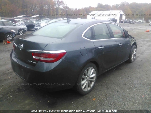 1G4PP5SK2C4173680 - 2012 BUICK VERANO GRAY photo 4