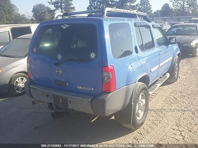 5N1ED28T62C521788 - 2002 NISSAN XTERRA XE/SE BLUE photo 4