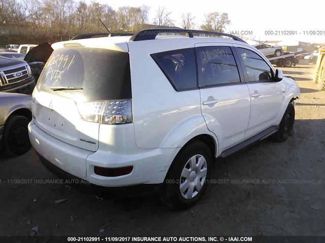 JA4AS2AW2BU018910 - 2011 MITSUBISHI OUTLANDER ES თეთრი ფოტო 4