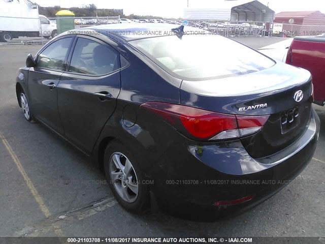 KMHDH4AE0FU227858 - 2015 HYUNDAI ELANTRA SE/SPORT/LIMITED BLACK photo 3