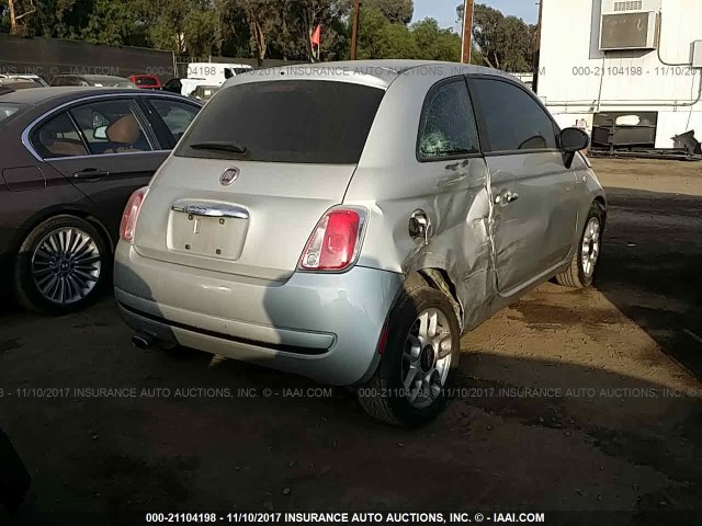 3C3CFFAR8DT548370 - 2013 FIAT 500 POP SILVER photo 4