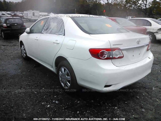 2T1BU4EE7BC675295 - 2011 TOYOTA COROLLA S/LE WHITE photo 3