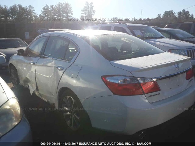 1HGCR2F59EA086008 - 2014 HONDA ACCORD SPORT WHITE photo 3