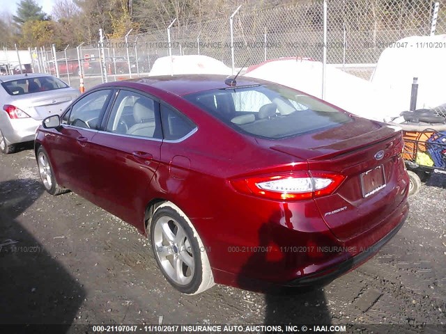 3FA6P0G74GR298691 - 2016 FORD FUSION S RED photo 3