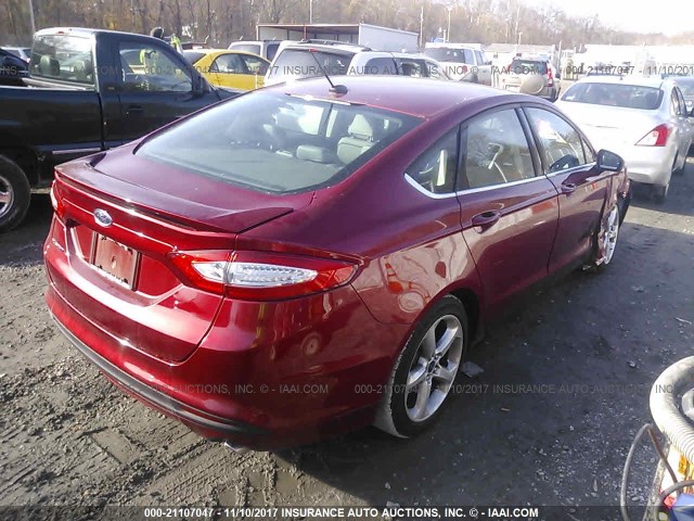 3FA6P0G74GR298691 - 2016 FORD FUSION S RED photo 4