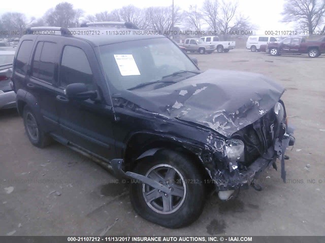 1J4GL38K55W565582 - 2005 JEEP LIBERTY RENEGADE BLACK photo 1