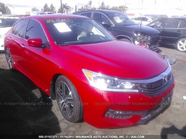 1HGCR2F57HA266558 - 2017 HONDA ACCORD SPORT RED photo 1