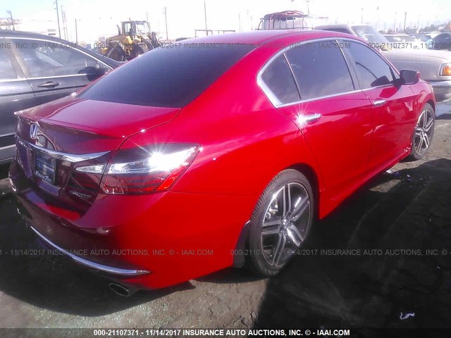 1HGCR2F57HA266558 - 2017 HONDA ACCORD SPORT RED photo 4