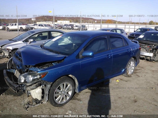 1NXBU40E19Z100979 - 2009 TOYOTA COROLLA S/LE/XLE BLUE photo 2