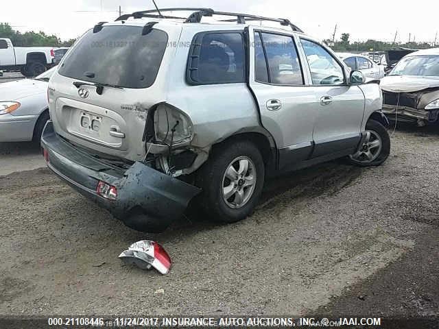 KM8SC13D35U884399 - 2005 HYUNDAI SANTA FE GLS/LX SILVER photo 4