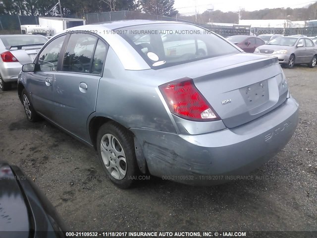 1G8AJ52FX3Z159456 - 2003 SATURN ION LEVEL 2 BLUE photo 3