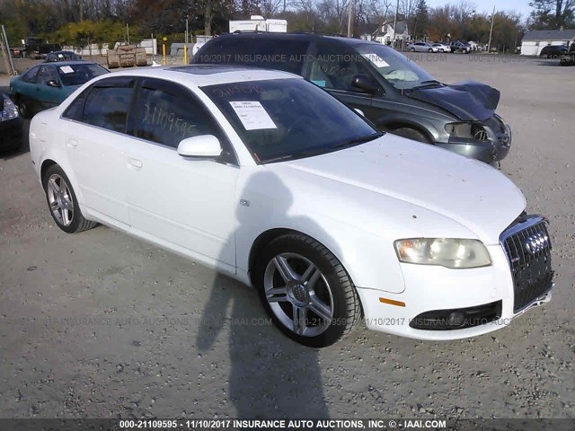 WAUDF78E48A077367 - 2008 AUDI A4 2.0T QUATTRO WHITE photo 1