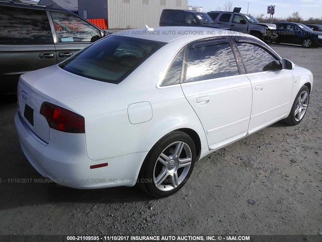 WAUDF78E48A077367 - 2008 AUDI A4 2.0T QUATTRO WHITE photo 4