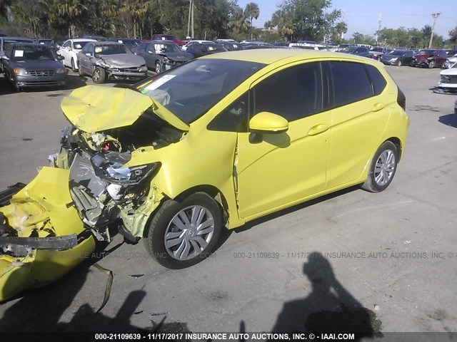 JHMGK5H59GX035013 - 2016 HONDA FIT LX YELLOW photo 2