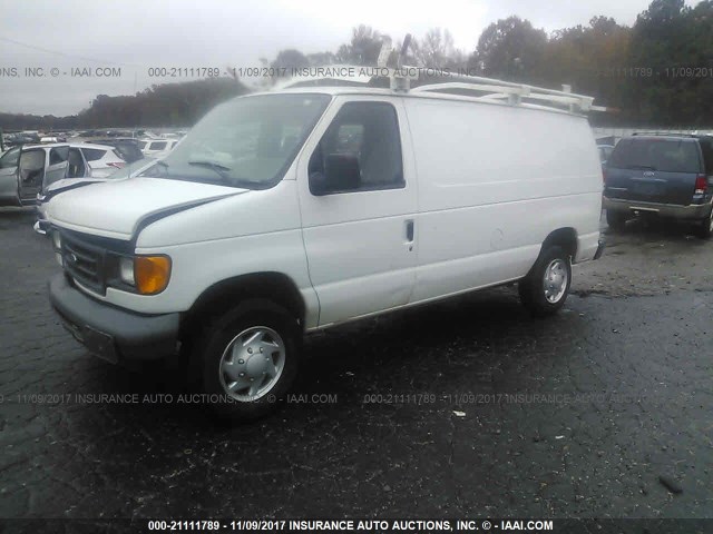 1FTNE24L17DA92259 - 2007 FORD ECONOLINE E250 VAN WHITE photo 2