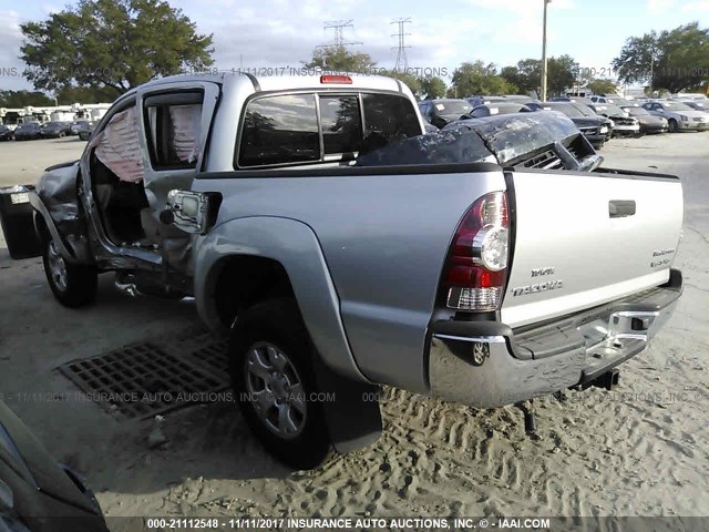 3TMJU62N49M070938 - 2009 TOYOTA TACOMA DOUBLE CAB PRERUNNER SILVER photo 3