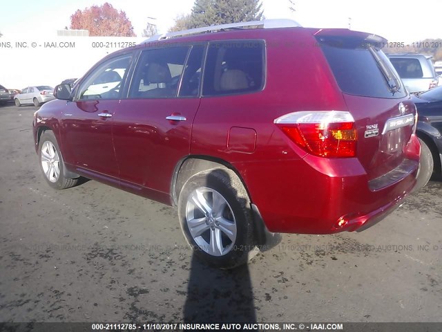 JTEES42A282048611 - 2008 TOYOTA HIGHLANDER LIMITED RED photo 3