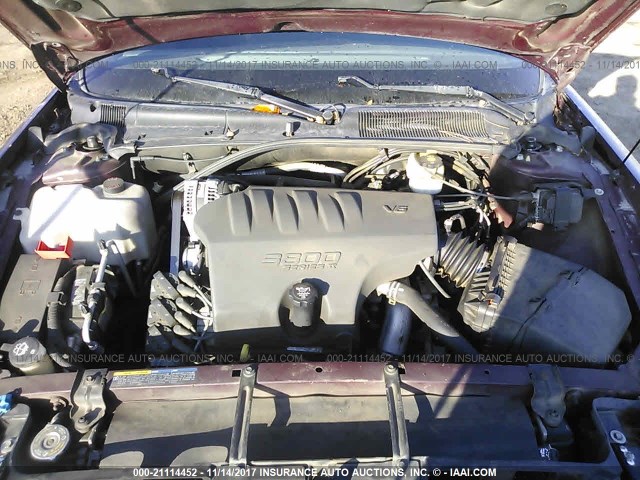 1G4HR54K344173958 - 2004 BUICK LESABRE LIMITED MAROON photo 10