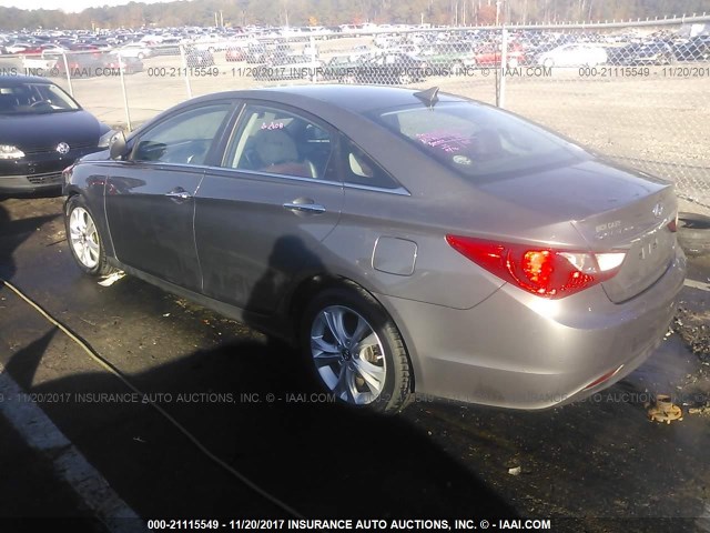 5NPEC4AC3BH044772 - 2011 HYUNDAI SONATA SE/LIMITED GRAY photo 3