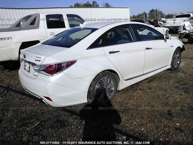 KMHEC4A45DA094054 - 2013 HYUNDAI SONATA HYBRID WHITE photo 4