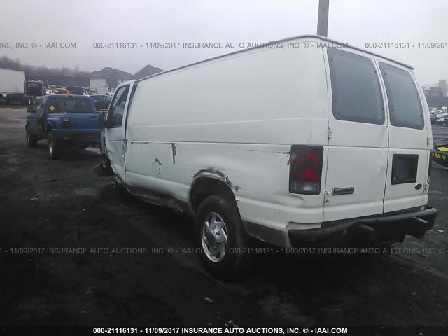 1FTNE24W78DA97607 - 2008 FORD ECONOLINE E250 VAN WHITE photo 3