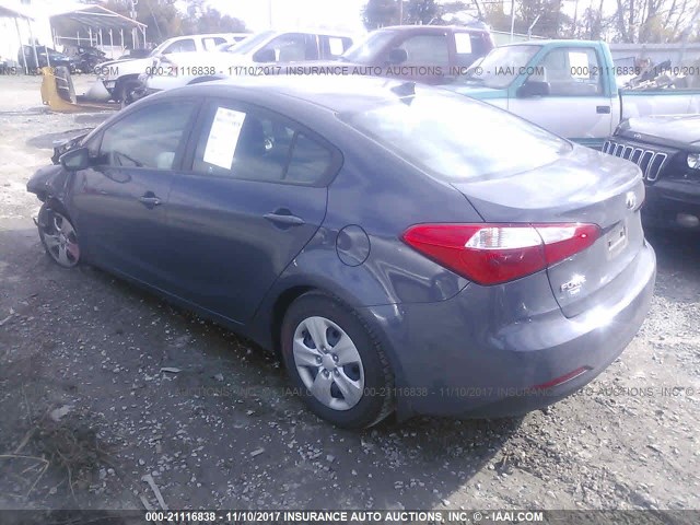 KNAFX4A63F5320289 - 2015 KIA FORTE LX GRAY photo 3