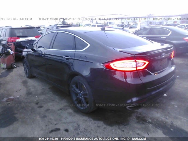 3FA6P0K99DR162447 - 2013 FORD FUSION TITANIUM BLACK photo 3