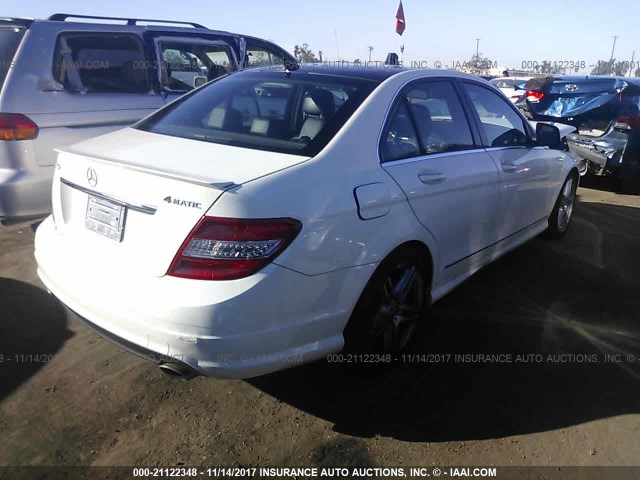 WDDGF87X89F239925 - 2009 MERCEDES-BENZ C 350 4MATIC WHITE photo 4