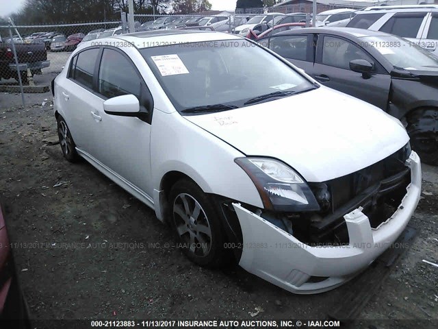 3N1AB6AP1CL783790 - 2012 NISSAN SENTRA 2.0/2.0S/SR/2.0SL WHITE photo 1