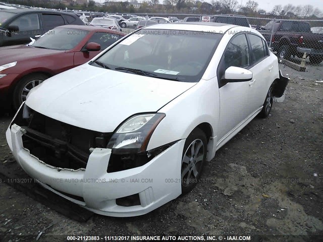 3N1AB6AP1CL783790 - 2012 NISSAN SENTRA 2.0/2.0S/SR/2.0SL WHITE photo 2