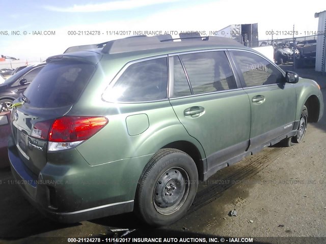 4S4BRCAC4E1301232 - 2014 SUBARU OUTBACK 2.5I GREEN photo 4