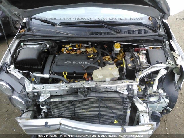 1G1JA6SH1C4150566 - 2012 CHEVROLET SONIC LS Gümüş foto 10