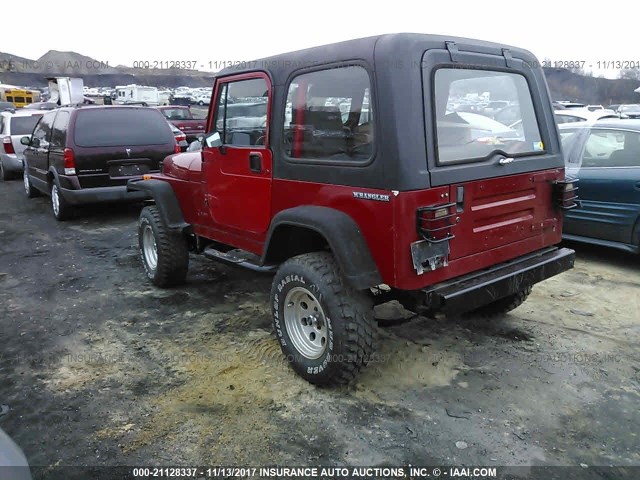 2BCCV81J3HB536389 - 1987 JEEP WRANGLER RED photo 3