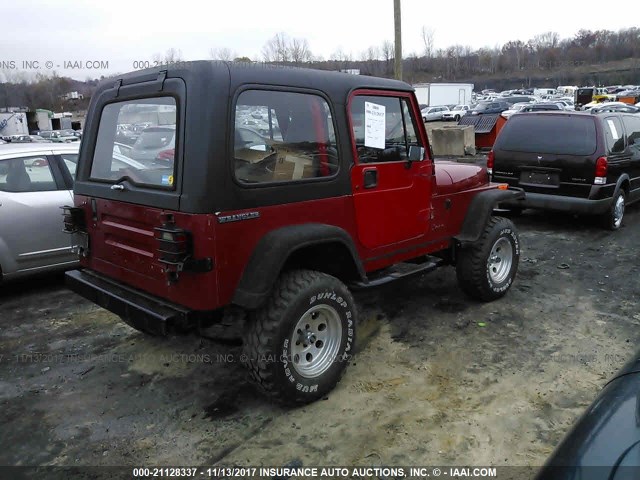 2BCCV81J3HB536389 - 1987 JEEP WRANGLER RED photo 4