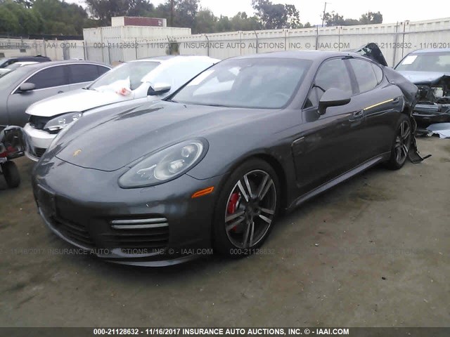 WP0AC2A7XEL073241 - 2014 PORSCHE PANAMERA TURBO GRAY photo 2