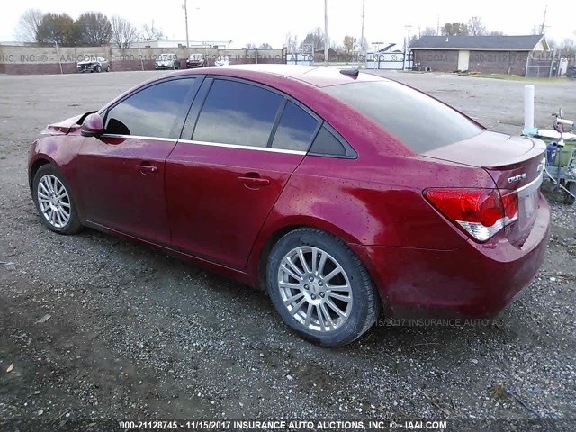 1G1PJ5S96B7277386 - 2011 CHEVROLET CRUZE ECO RED photo 3