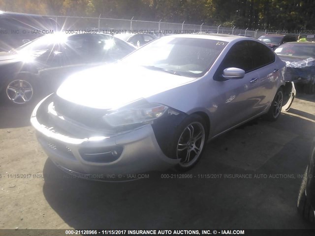 1C3CDFCH5DD156947 - 2013 DODGE DART LIMITED/R/T SILVER photo 2