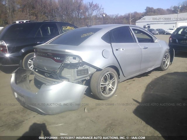 1C3CDFCH5DD156947 - 2013 DODGE DART LIMITED/R/T SILVER photo 4