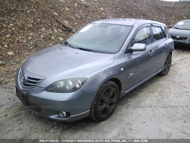 JM1BK143851271340 - 2005 MAZDA 3 HATCHBACK GRAY photo 2